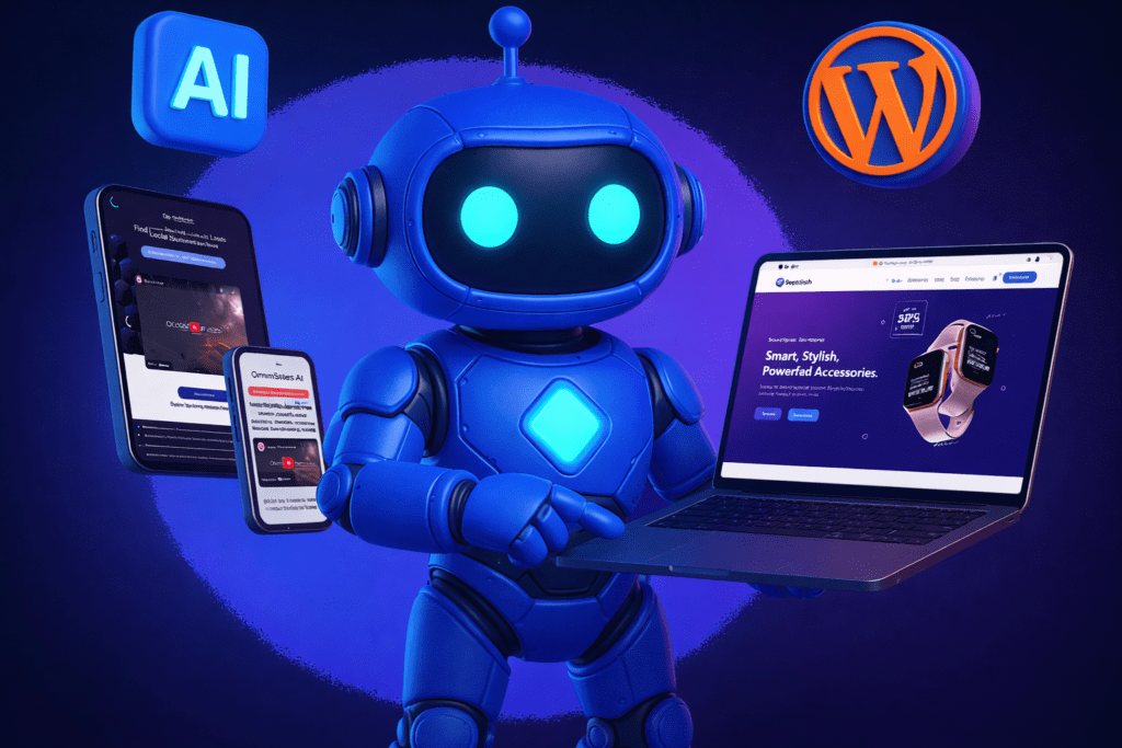 AI agent building and managing WordPress websites using OmniSitesAI